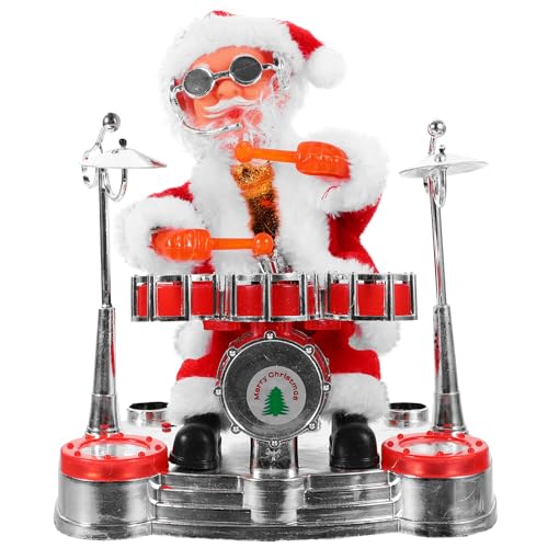 STOBOK Dancing Singing Santa Claus Christmas Toy Musical Moving Figure Holiday (Drum)