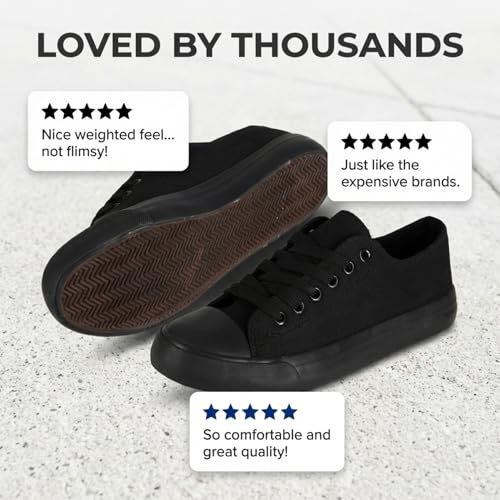 Image of Canvas Shoes for Women, Women's Fashion Sneakers | Casual Low Top, Lace Up, Rubber Sole, Canvas Upper, Cushioned Insole