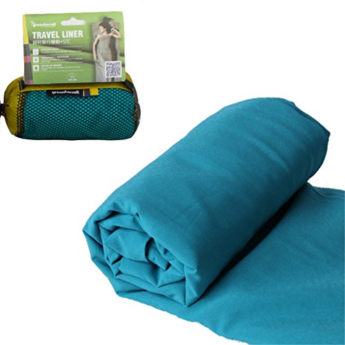 WILD-WIND Sleeping Bag Liner Travel Sheet - Portable Lightweight Compact - Camping Travel Picnic Outdoor - Tile Blue