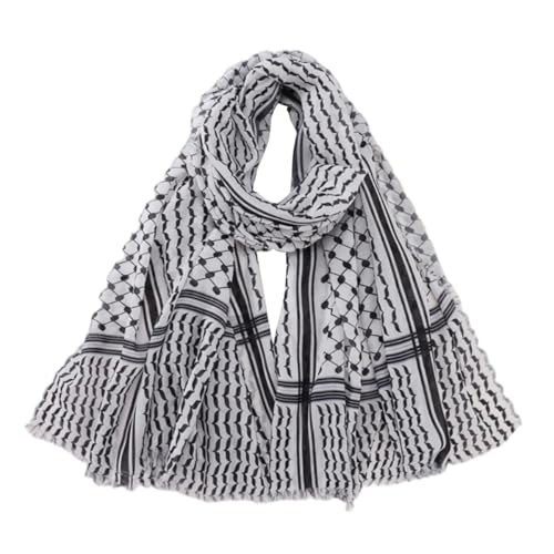 Image of FACELESS Polyester Printed Tie Dye Headscarf, Long Scarf (2, Grid+Black)