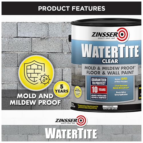 Zinsser 306607 WaterTite Waterproofing Floor and Wall Paint, Galón, Transparente miniatura 5