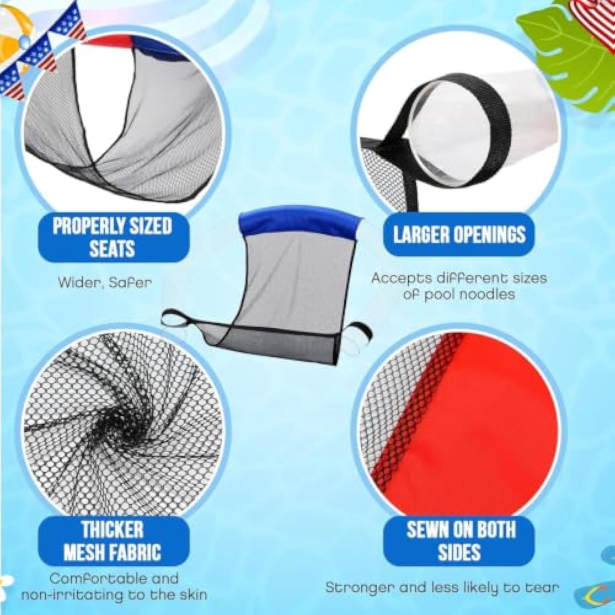 Floating Pool Noodle Chair for Adults, Pack of 1