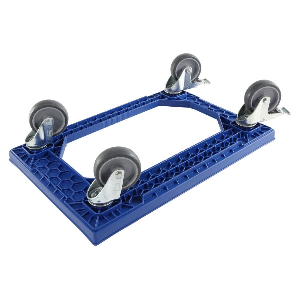 EU Set 1 Transportroller mit 2 Bremsen und 3 Eurobehälter 60x40 cm Eurobox Stapelbox Lagerkiste