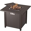 Propane Fire Pit 30 Inch Outdoor Gas Fire Pit | Steel Fire Table with Lid | Patio Fire Pit Table & Outdoor Fire Pir Propane for Deck, Garden & Backyard | Powerful Propane Outdoor Fire Pit 50,000 BTU