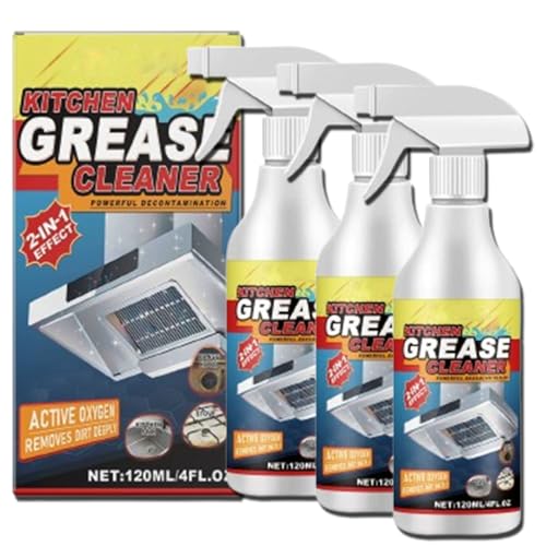 Scomeri Potente limpiador de grasa de cocina, desengrasante de alta resistencia para estufas, limpiador de cocina multiusos 2 en 1 para encimeras, hornos y electrodomésticos (3pcs)