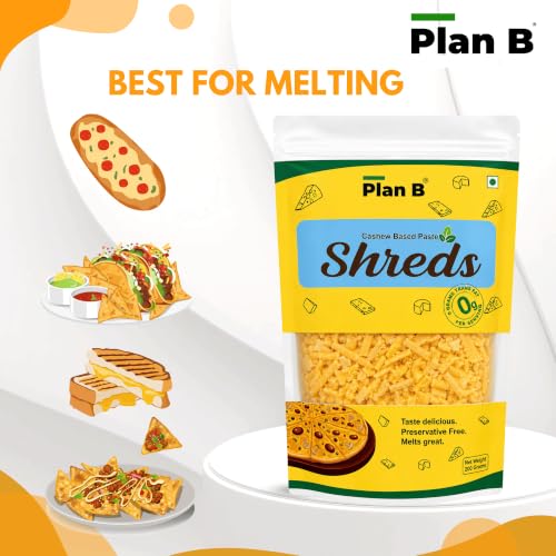 Image of Plan B Plant Based Cheese Shreds, 200g | Dairy-Free & Lactose-Free | Perfectly Meltable Cheese Shreds for Pizzas, Pastas, Sandwiches & More | Gluten-Free