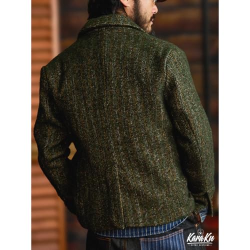 karaku] ジャケット メンズ 冬 ウール混ツイードテーラードジャケット