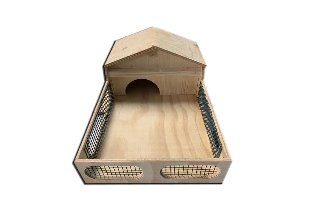 Casetta teca terrario tartarugario casa per taratarughe tartaruga di terra rettili recinto recinzione gabbia trasportino 60x40x23h