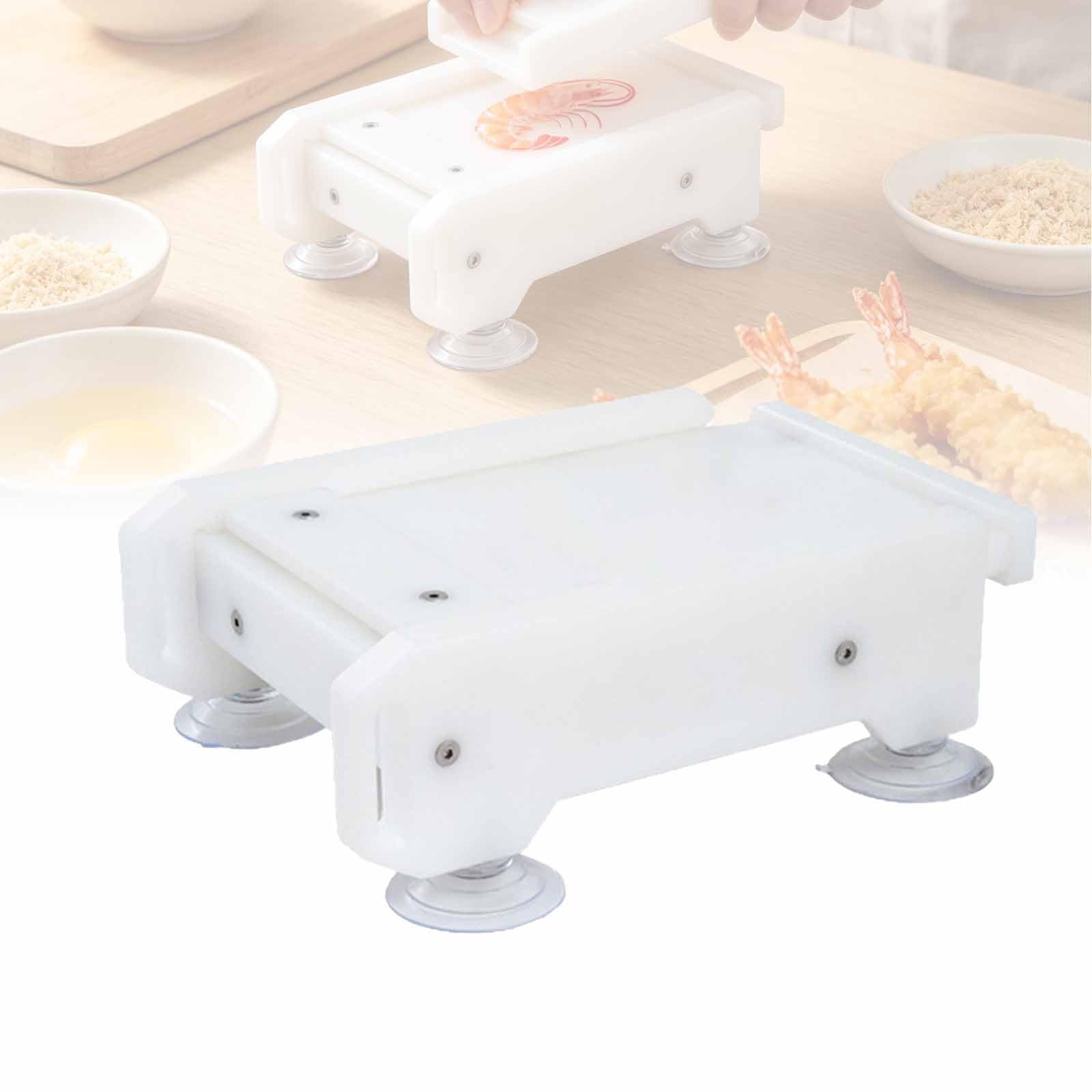 Prensa Portátil Para Tempura De Camarones Tipo Push-pull Con Orificios De Filtro Y 4 Ventosas Para Preparar Tempura Y Sushi.