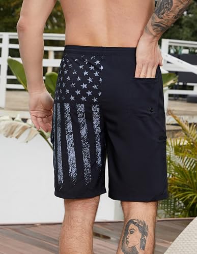 Mens Swim Trunks with Compression Liner Swimming Trunks 9 Inch Bathing Suit Quick Dry Swim Shorts Cargo Shorts3