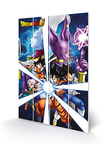 Tableau Dragon Ball Super Impression sur Bois 40x59cm God of Destruction Déco Murale Manga