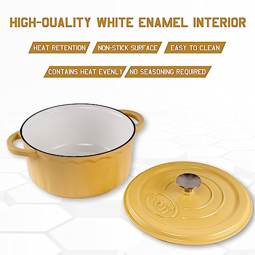 Enameled-Cast-Iron-Dutch-Oven-6-Qt-Dutch-Oven-Pot-with-Lid-Long-Lasting-Enamel-Dutch-Oven-for-Bread-Baking-Non-Stick-Bread-Dutch-Oven-Enamel-Cast-Iron-Cookware-Yellow-Dutch-Oven-6-Quart