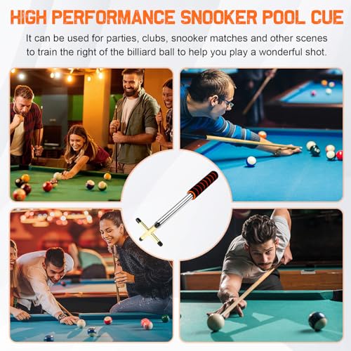 PCKOBEVER Billards Cue Stick Bridge,Retractable Snooker Cue Stick Bridge With Brass Bridge Head,Snooker Pool Rest Stick Pool Cue Holder Billiard Cue Accessories (Gold Bridge + One Brass Head) - Image 4