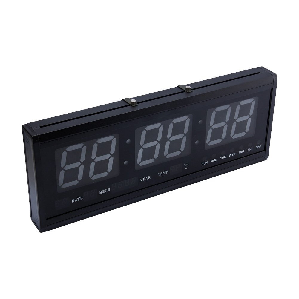 Orologio con Calendario a LED, Orologio da Parete con LED Temperatura Data, LED Wall Clock per Ufficio, Salotto o Cucina