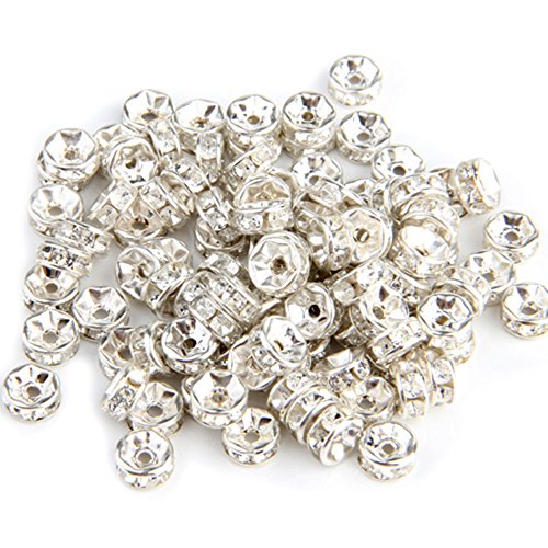 Wadoy 100 Perline intermedie in Metallo, 6 mm