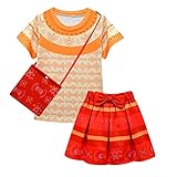 OBEEII Mirabel Madrigal Cosplay Costume Niñas Disfraz de Isabella Dolores Luisa Pepa Princesa Vestido para Carnaval Fiesta Máscaras Regalo Naranja01 7-8 Años