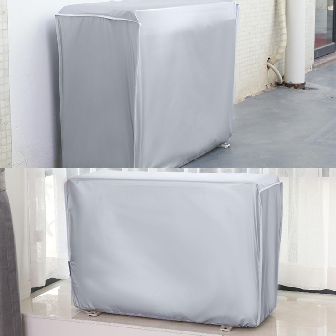 ZKGYUS Funda para Aire Acondicionado Exterior, Cubre Aire Acondicionado Exterior, Impermeable,A Prueba de Nieve,A Prueba de Polvo,Protector Solar (86 x 35 x 60cm)