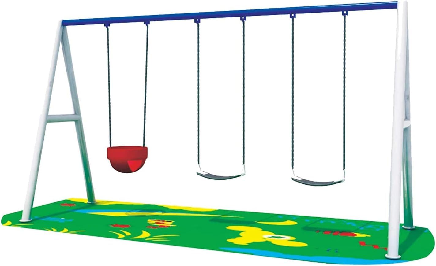 RBW TOYS 3 Seat Swing Set with 1 baby seat and 2 kids seat Playground Equipment. Size 300 * 130 * 200cm "baby swing" (13104-Outdoor-swingset)