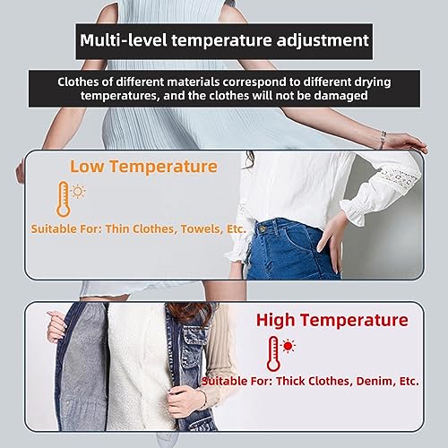 Verwarmde elektrische droger, sneldrogende oververhittingsbeveiliging Verwarmde kledingluchters, energiebesparende opvouwbare elektrische luchtdroger winter, geel - Image 3