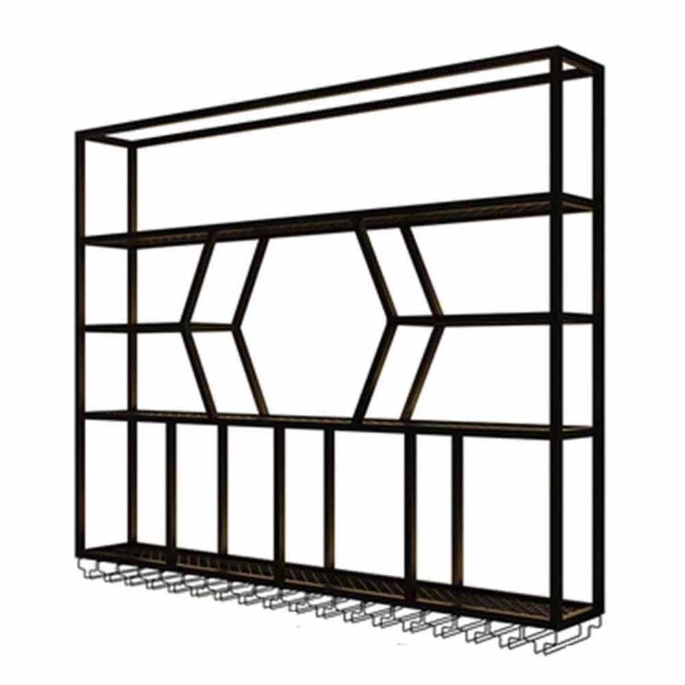Estante LED de metal montado en la pared para el hogar, restaurante, bares, soporte para botellas y vidrio, estantes flotantes con copa colgante al revés, decoración moderna para los amantes del vino
