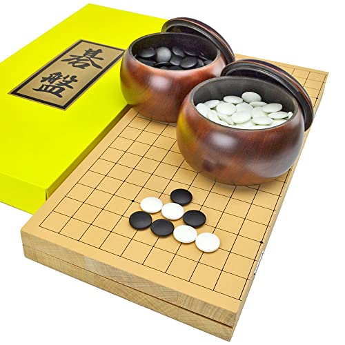 囲碁セット 新桂7号折碁盤セット ガラス碁石竹 プラ碁笥銘木 大 将碁屋ミニ椿油 ※打ち味も楽しめるやや厚めの折碁盤セット