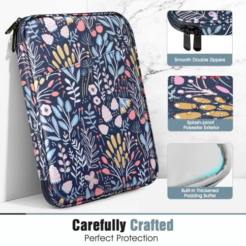 Image of TiMOVO 8-9 Inch Tablet Sleeve Case for All-New iPad mini 7 (A17 Pro, 2024), iPad mini 6 (8.3-Inch, 2021), iPad mini 5 /4 /3 /2 /1, Portable Protective Pouch Bag for iPad mini, Colorful Flower