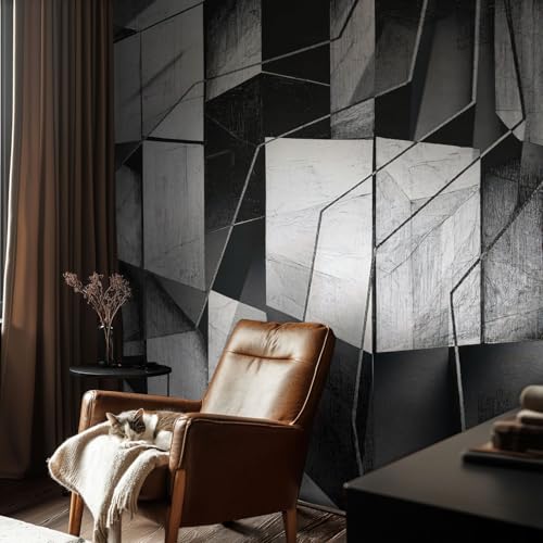 Décoration intérieure salon avec le décor mural adhésif géométrique 152x104 cm moderne - 3