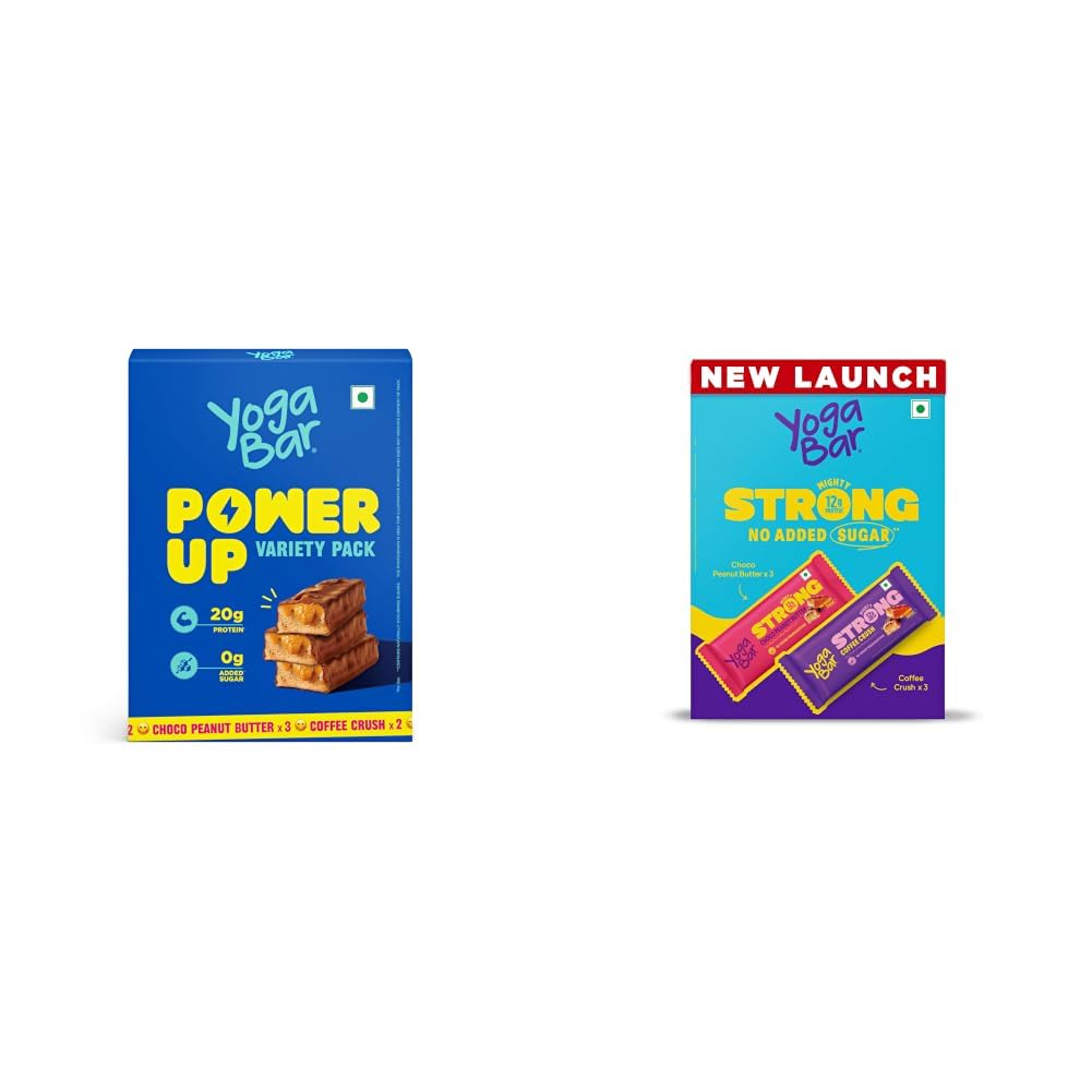Yogabar Power Up 20g Protein Bar (5 Bars and Strong 12g Protein Bar Variety Pack of 6 (3 x Choco Peanut Butter Bars | 20g + 12g-image-19