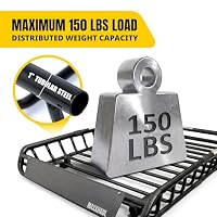 MaxxHaul 70115, Dachgepäckträger für Dachgepäckträger, 116,8 x 91,4 x 11,4 cm, Stahlkorb, Gepäckhalter für SUV und Pick-Up-Trucks - 68 kg. Kapazität – Ansicht 3