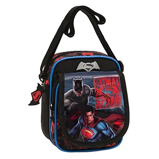 Warner Superman-Batman Bolso Bandolera, 2.85 litros, Color Gris