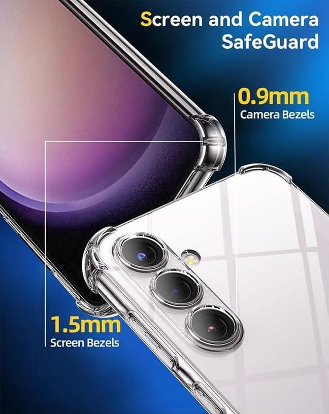 Image of BOXXO Flexible Back Cover for Samsung Galaxy S23 FE 5G | Back Cover Transparent Clear Shockproof Case Four Corner Protection | Slim Protective Mobile Phone Cover for Samsung Galaxy S23 FE 5G