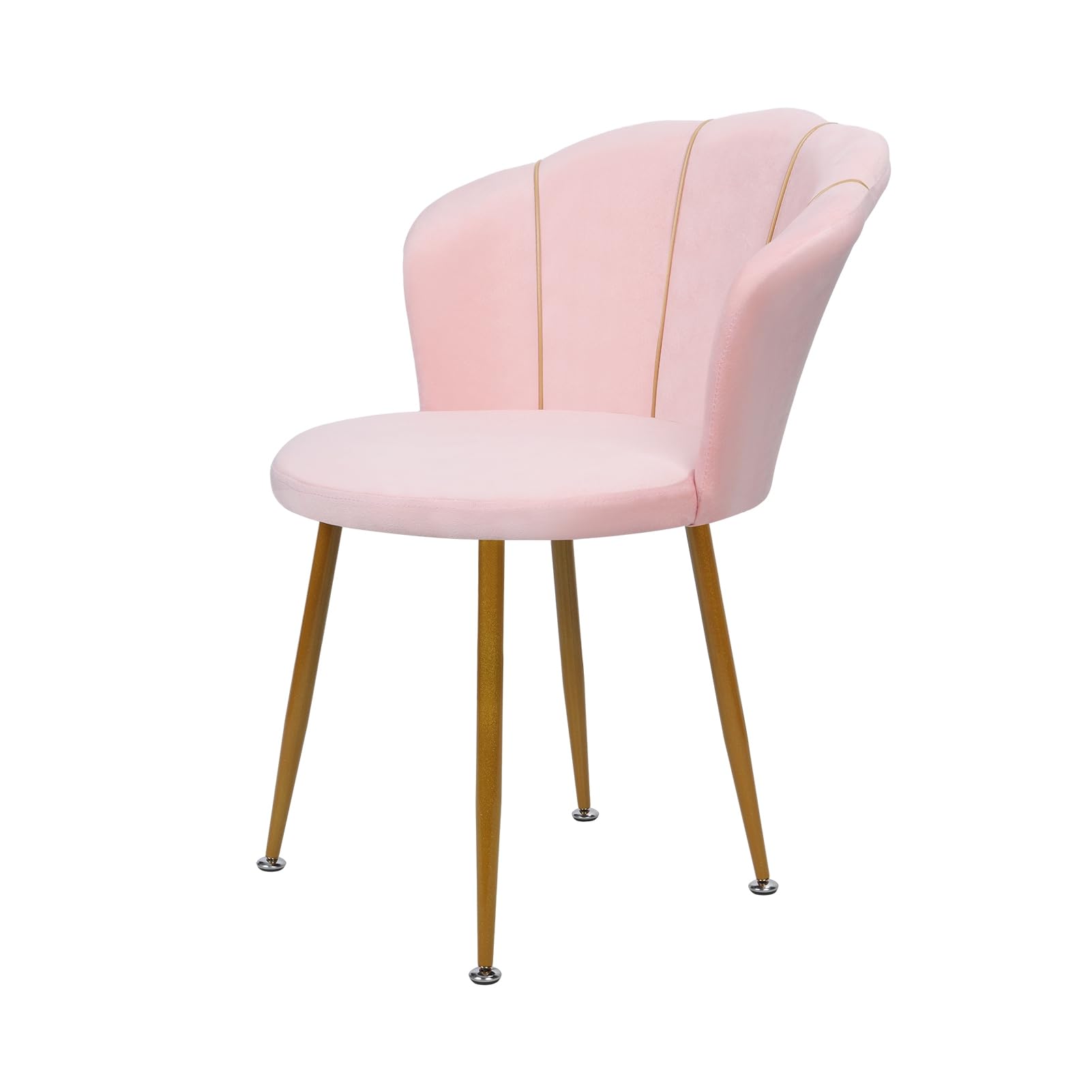 Sedia da ufficio Merax con schienale a forma di petalo e cuscino lombare a forma di farfalla, regolabile in altezza, poltrona girevole imbottita, rosa