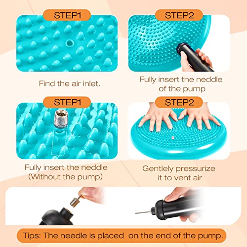 Image of Amylove 6 Pcs Wiggle Seat Inflated Wobble Cushion for Sensory Kid 13 Inch Balance Disc Kids Flexible Seating Exercise Sensory Pad Chair Cushion for Classroom Office School(Lake Blue)