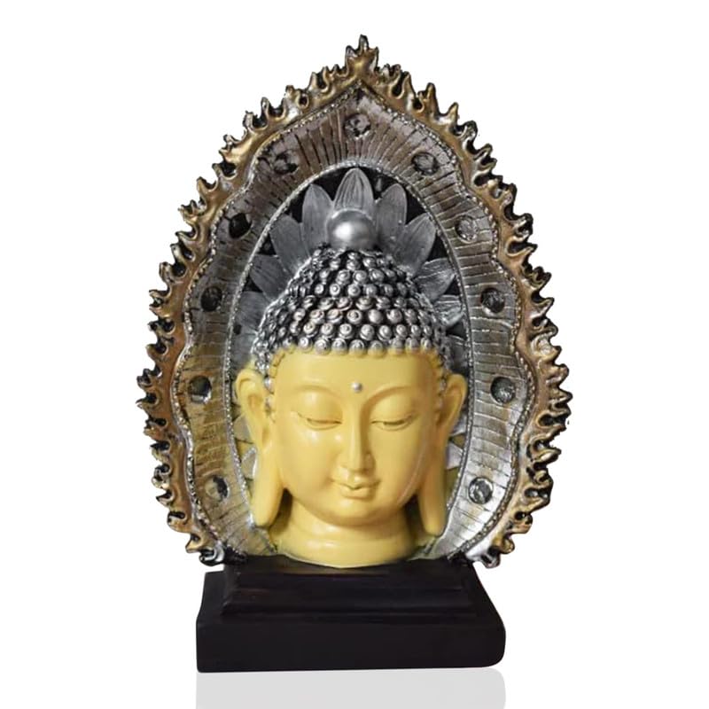 S.Ganesh Enterprises Handicrafts Buddha Head on Tree Idol Statue Showpiece for Home Decoration and Gifting., Diwali Gift Item for Family and FriendsMulticolor