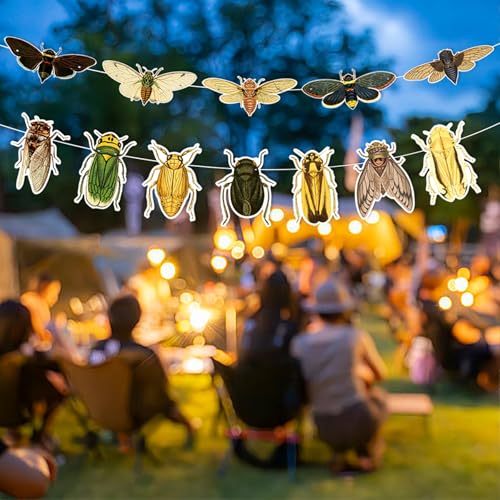Image of 12 Pcs Bug Hanging Swirls 2 Pcs Insect Banners for Bug Party Decorations Insect Birthday Party Supplies