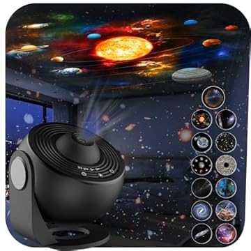 Projetor de estrela, projetor de planetário atualizado para quarto, projetor de galáxia com discos 4K substituíveis de 13 galáxias, luz celeste, decoração de sala de estar, luz noturna para quarto de