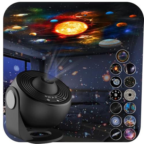 ARGIGU Projetor de Galáxia Planetário HD 13 em 1 com Rotação de 360° e Temporizador para Quarto de Criança e Adulto