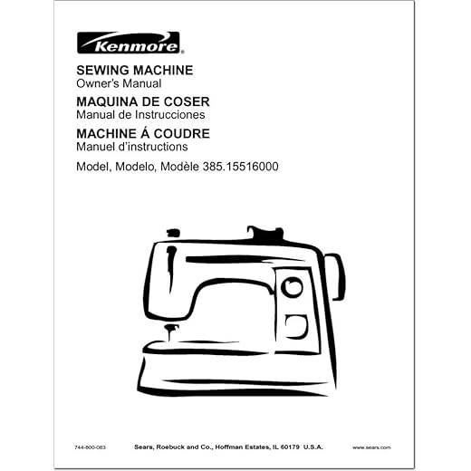 Instruction Manual for for Kenmore 385.15516000 Sewing Machine