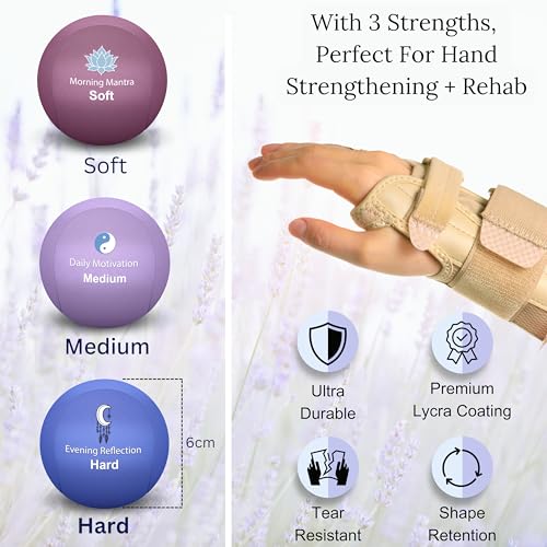 Lavender Stress Balls for Adults | Aroma Infused for Anxiety and Stress Relief | Enhance Mindfulness & Focus | Tri-Strength Physical Therapy Hand Grip Exercise and Calming Sensory Fidget Tool - Image 6