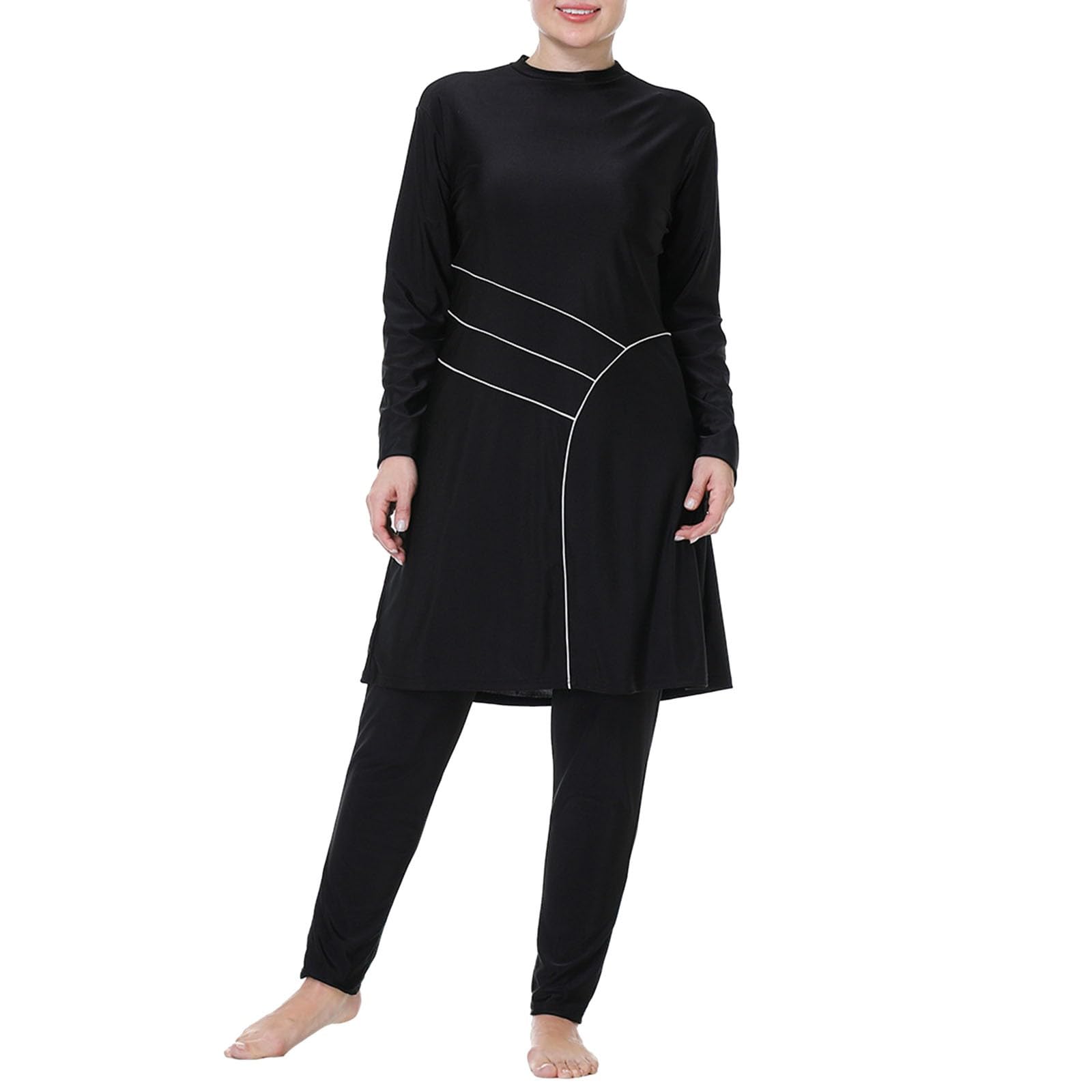 Maillot de bain musulman pour femme - Grande taille - Couverture complète - Burkini islamique - Manches longues - Maillot de bain conservateur avec hijab - Costume de natation arabe traditionnel