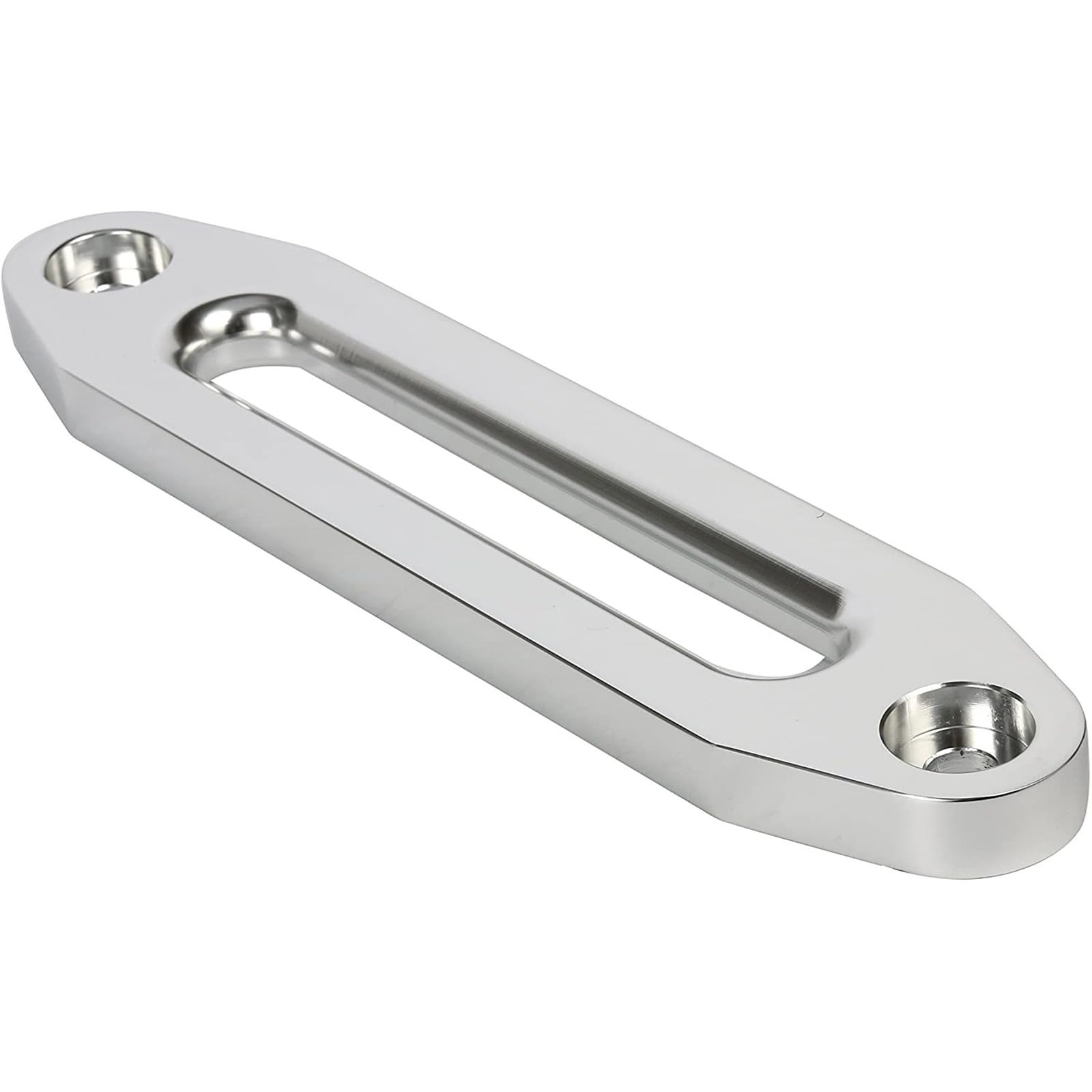 Tsophreniq Silver White 10Inch Billet Aluminum Hawse Fairlead For Synthetic Winch Rope Cable Guide 8000-15000Lbs Capacity Offroads Adventure Use High Strength Aluminum Fairlead