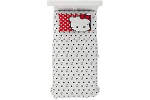 Cozy and Chic Hello Kitty Polka Dot Twin Sheet Set