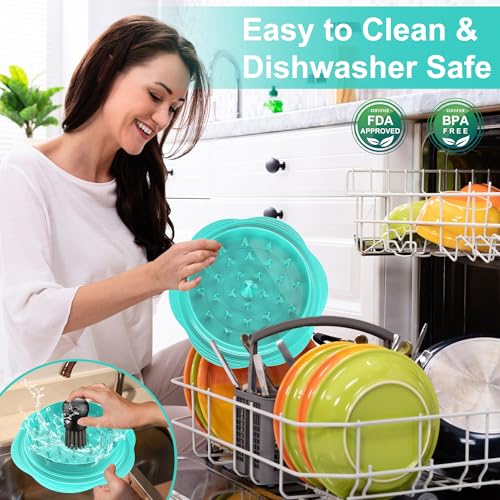 Image of SURETIVIAN Chicken Shredder Tool Twist Large Chicken Breast Shredder with Brush&Fork, Visible Meat Shredder Machine, Anti-Slip Strip, Ergonomic Handle, BPA Free, Pork Beef Chicken(Mint Green)