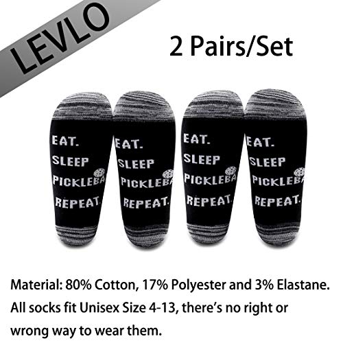 2 Pairs Pickleball Socks Sports Lovers Gift Eat Sleep Pickleball Repeat Cotton Socks for Sister Brother Father Mother2
