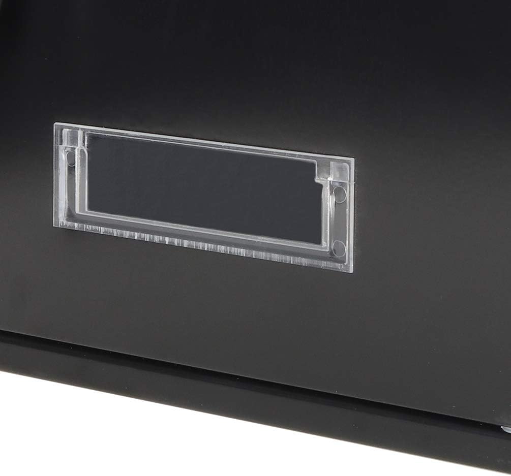 Wall Mounted Mailboxes with Key Lock, Outdoor Key Locking Mail Box with Transparent Cover, 12 1/5" x 8 2/5" x 3 1/3" (Black)