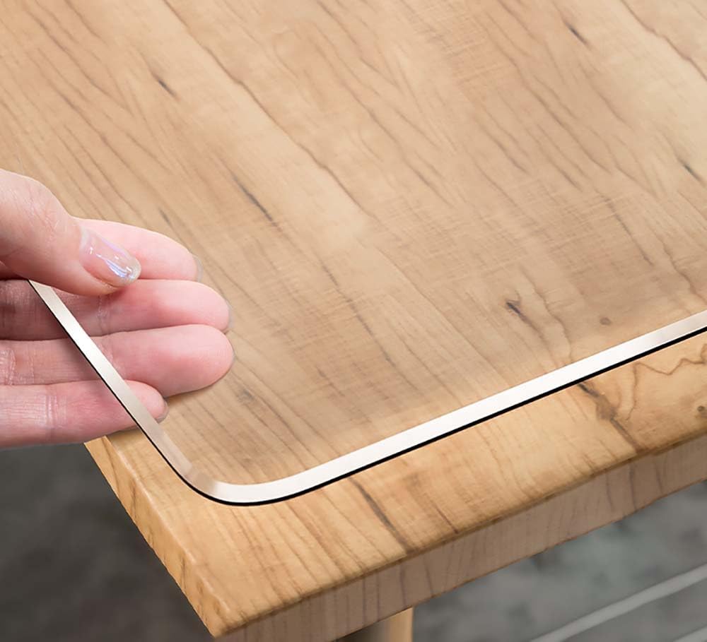 Clear Table Cover Protector Plastic Table Cover, Table Protector for Dining Room Table,Table Pad Mat for Kitchen Wood Table (1.5mm Thick,42x76 inch)