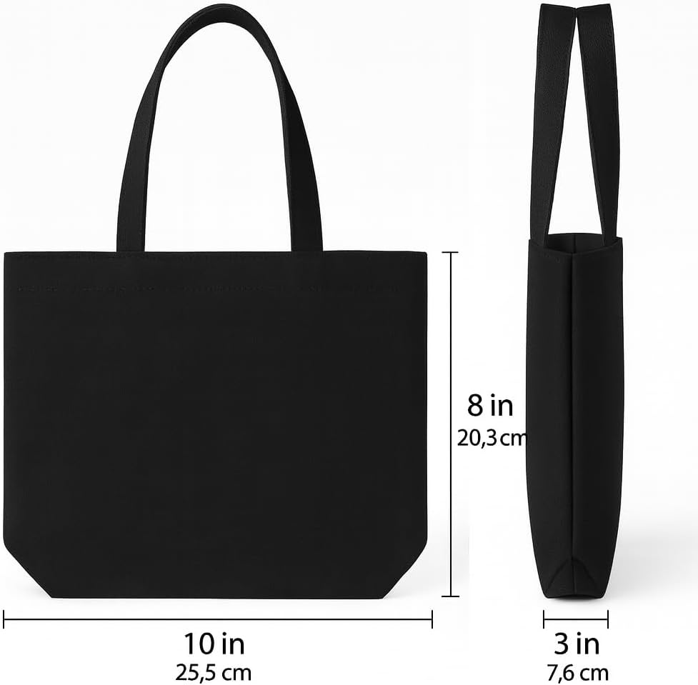 10×8×3 Inch - Small Canvas Tote Bags for Kids Mini Gift Bulk for Painting DIY Arts & Crafts Thick Fabric Bland Bags