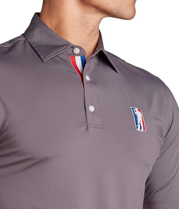 U Suck at Golf Men's High Performance Dry Fit Short Sleeve Golf Polo Shirt (Amatuer Tour Charcoal, XX-Large) - Image 2