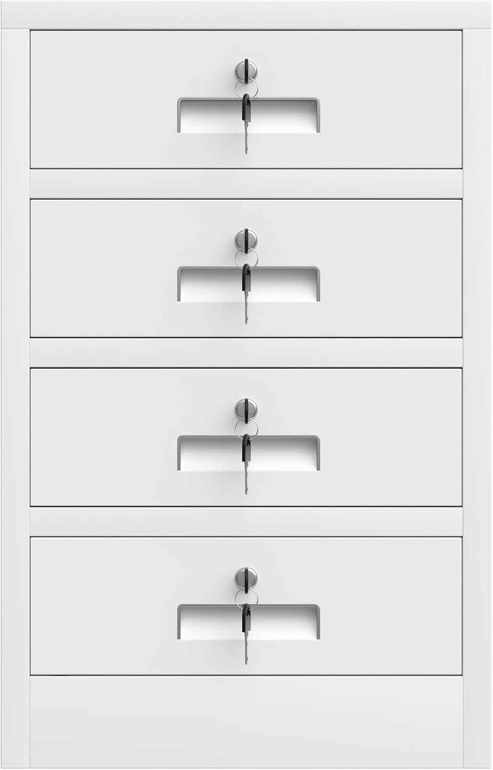 Metal Storage Cabinet with Lockable Drawers for Home Office Bedroom Living Room Organization(White)