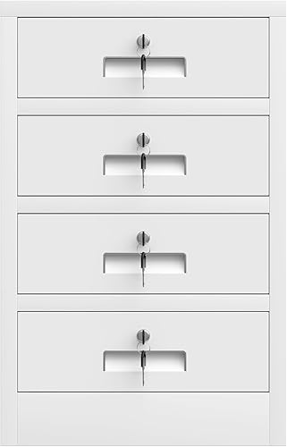 Miniatura 8 de JINGUR Armario de almacenamiento de metal con puerta y cajón de bloqueo, cajón con cerradura con estante ajustable para el hogar, oficina,